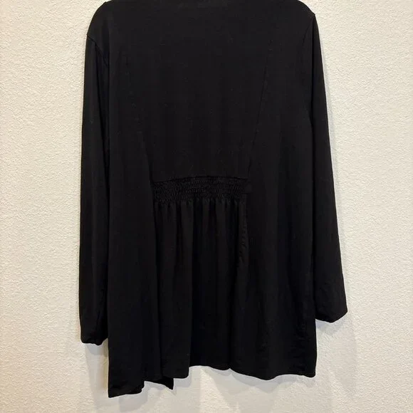 J. Jill Black Open Front Layered Cardigan Top - Picture 6 of 7
